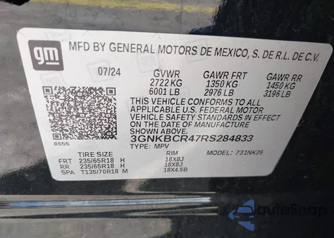 2024 Chevrolet Blazer Fwd 2Lt z USA, uszkodzony, nr VIN 3GNKBCR47RS284833